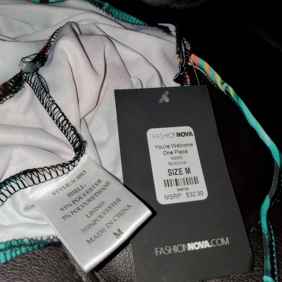 NWT Tropical Fasion Nova One Piece Swimsuit - Picture 4 of 7